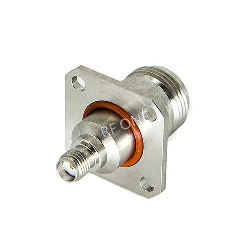 SMA母 转 N母 4孔法兰转接器 18GHz VSWR 1.15