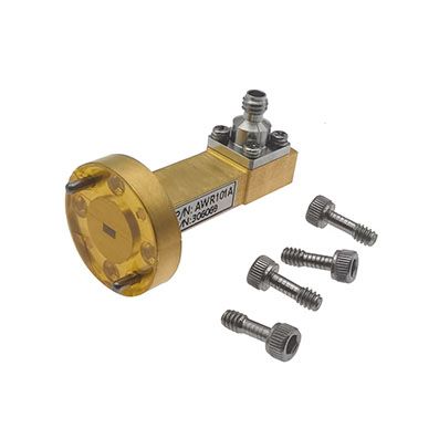 WR10 转 1.0mm母 波导同轴转接器，73.8-110GHz，正交，UG387/U法兰