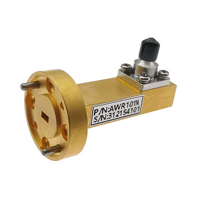 WR10 转 1.0mm公 波导同轴转接器，73.8-110GHz，正交，UG387/U法兰