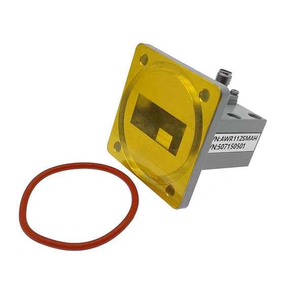 WR112 转 SMA母 波导同轴转接器，6.57-9.99GHz，正交，PBR84法兰