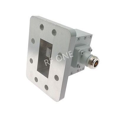 WR159 转 N母 波导同轴转接器，4.64-7.05GHz，正交，UDR58法兰