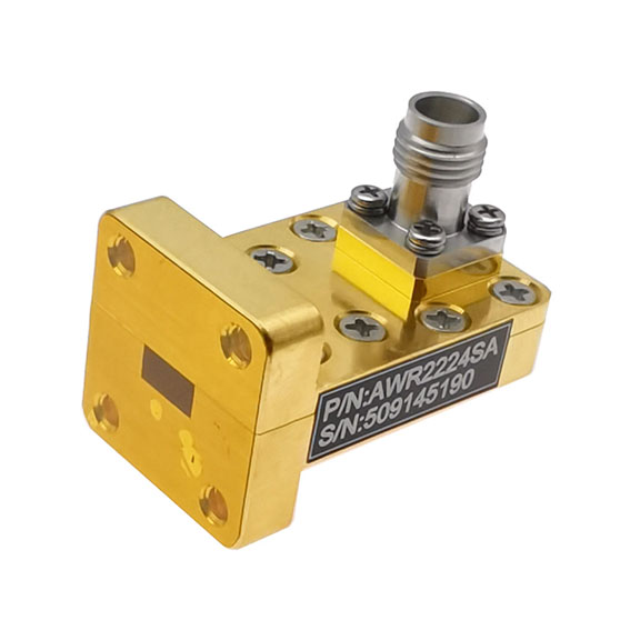 WR22 转 2.4mm母 波导同轴转接器，32.9-50.1GHz，正交，UG-599/U法兰