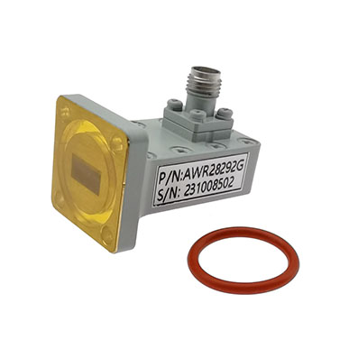 WR28 转 2.92mm母 波导同轴转接器，26.3-40GHz，正交，PBR320法兰