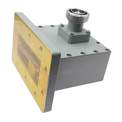 WR284 转 7/16 DIN母 波导同轴转接器，2.6-3.95GHz，正交，UDR32法兰