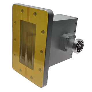 WR340 转 7/16 DIN母 波导同轴转接器，2.17-3.3GHz，正交，UDR26法兰