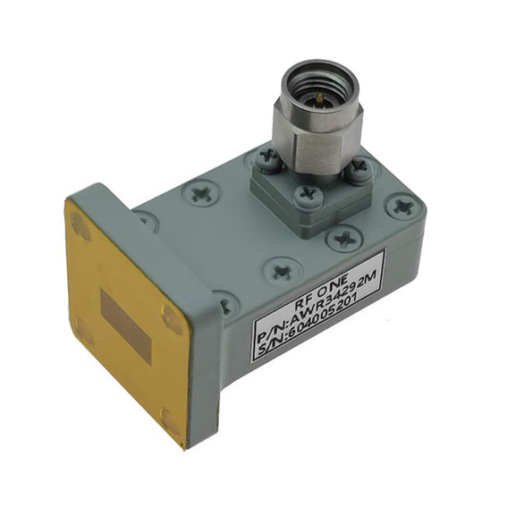 WR34转2.92mm Male 波导同轴转接器, 21.7-33GHz, UBR260法兰, 正交
