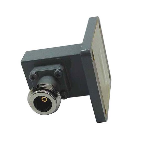 WR51转N母波导同轴转接器, 14.5-18GHz, MIL3922/70-023法兰, 正交