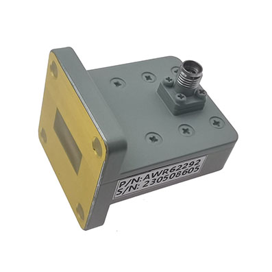 WR62 转 2.92mm母 波导同轴转接器，11.9-18GHz，正交，UBR140法兰