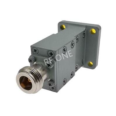WR62 转 N母 波导同轴转接器，11.9-18GHz，端接，UBR140法兰