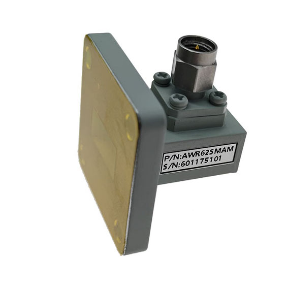 WR62 转 SMA公 波导同轴转接器，11.9-18GHz，正交，UBR140法兰