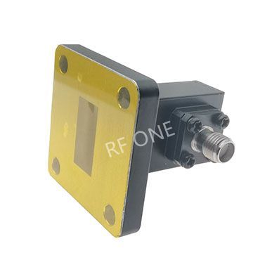 WR62 转 SMA母 波导同轴转接器，11.9-18GHz，正交，UBR140法兰