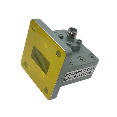 WR75 转 SMA母 波导同轴转接器，9.84-15GHz，正交，UBR120法兰