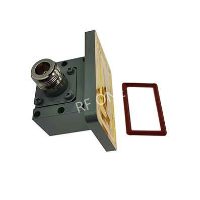 WR90 转 N母 波导同轴转接器，8.2-12.5GHz，正交，PDR100法兰