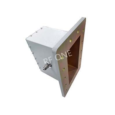 WR975 转 N母 波导同轴转接器，0.76-1.15GHz，正交，UDR9法兰