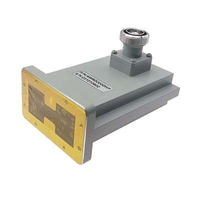 WRD200 转 7/16 DIN母 双脊波导同轴转接器，2-4.8GHz，正交