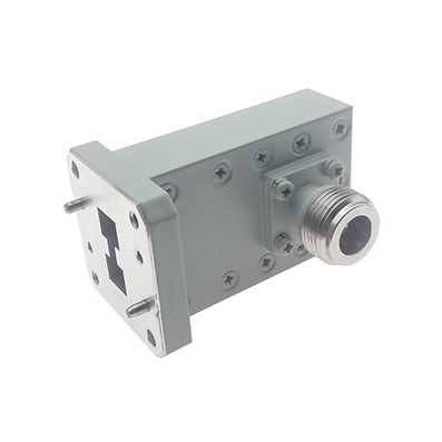 WRD750 转 N母 双脊波导同轴转接器，7.5-18GHz，正交