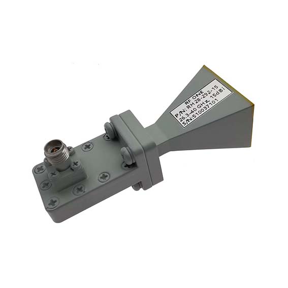 15dB增益, 26.3-40 GHz, WR28标准增益喇叭天线, 2.92mm母头接口