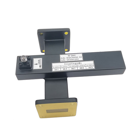 WR90 波导十字交叉耦合器, 50 dB, 8.2-12.5 GHz, SMA耦合口